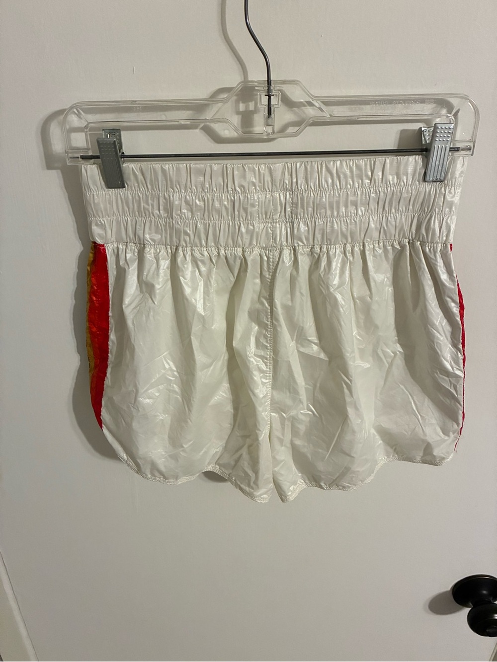 HIGH RISE 5 STRIPE NYLON JOGGER SHORT VINTAGE WHITE - Picture 4 of 6